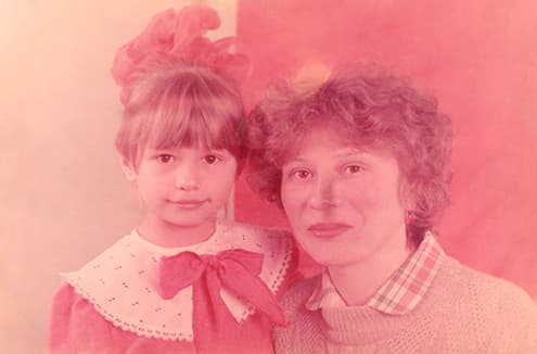 Фото мама с дочкой до цветокоррекции